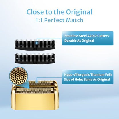FXFS2 Foil Shaver Replacement Foil Compatible with Babyliss Foil Shaver FXFS2, Gold Color, 1Pack - color: Gold 1 Pack