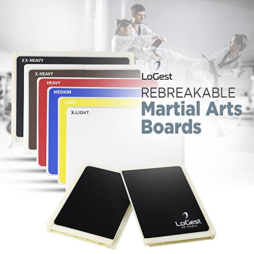 Logest Rebreakable Boards Martial Arts - Taekwondo Karate MMA Boards - Reusable Plastic Training Breaking Boards for Kids & Adults Available in 6 Levels of Difficulty Taekwondo Boards for Breaking - color: Red - Heavy