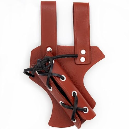 Armory Replicas™ - Genuine Bovine Leather Hawk Wood Sword Frog - Medieval Inspired Adjustable LARP Sabre Rapier Sword Weapon Frog Holster Holder Accessory - color: Maroon, style: Right