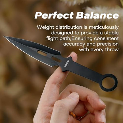 Dispatch Throwing Knives Set of 12, Professional Throwing Knife with Nylon Sheath, Stainless Steel Well Balanced Kunai Throwing Knives for Recreation and Competition - style: Classic