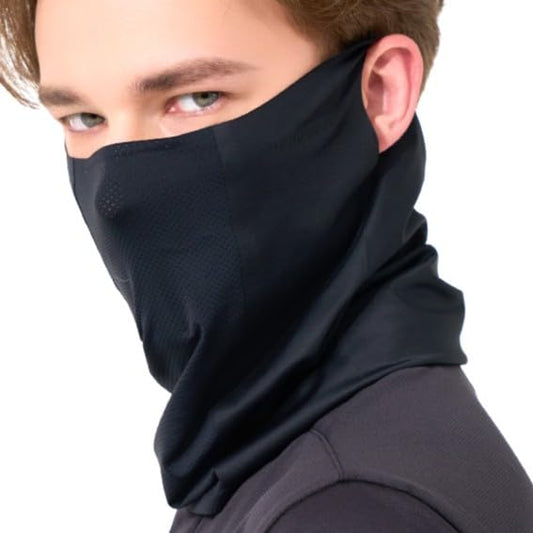 Face Mask for Sun Protection Lufit - UPF 50+ for Men & Women, UV Protection Face Cover - color: Black, size: Large