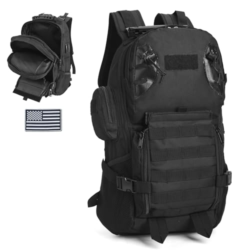 gracedon Military Tactical Backpack for Men and Women Fitness Hiking Black4 - color: Black-4