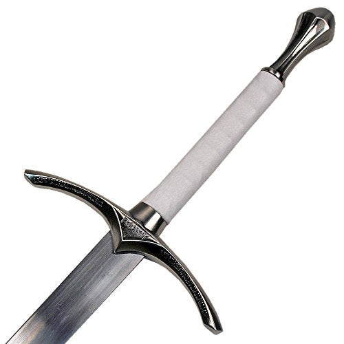 Ace Martial Arts Supply 36" Medieval Knight Arming Sword with Scabbard – Unsharpened Stainless Steel for Cosplay & Display - color: Chivalry Ring with White Scabbard