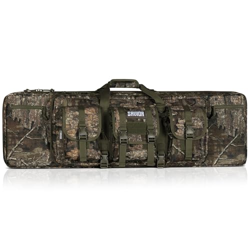 Savior Equipment American Classic Tactical Double Long Gun Bag Pistol Transportation Case w/Backpack Strap, in 32" 36" 42" 46" 51" 55" - color: Timber, size: 36" x 12" Double Rifle Case, style: Rifle Case