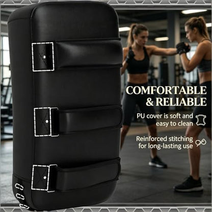 FOWE Kicking Strike Shield 16.5" x 8.7" x 3.5", Curved Punching Pad with Foam Padding & Adjustable Straps, for Martial Arts Sparring