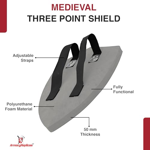 Armory Replicas™ - Throes of Battle Customizable Foam Medieval Shield - Superior LARP Costume Gear - style: Grey Throes