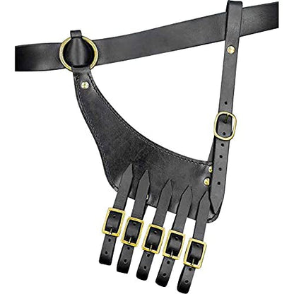 BLESSUME Medieval Knight Belt with Sword Frog Holster Rapier Scabbard Holder 1pc - color: Black 5