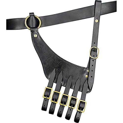 BLESSUME Medieval Knight Belt with Sword Frog Holster Rapier Scabbard Holder 1pc - color: Black 5