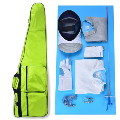 Fencing Bag - Junior Fencing Equipment Bag - Portable Fencing Sword Bag with Handle and Shoulder Strap - color: Grass Green