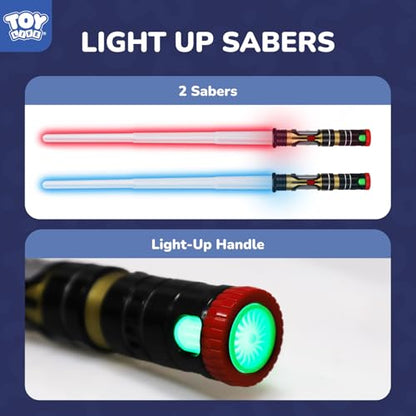 TOY Life 2 Pack Dark Saber Light a Saber for Kids Light up Sword LED Lightsavers Inquisitor Light Up Swords for Kids Sable de Luz Sound Retractable Attachable - style: 2-Pack