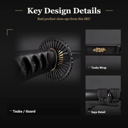 Katana Samurai Sword, 1045 Carbon Steel, Hand Forged, Full Tang - color: Empire Wheel