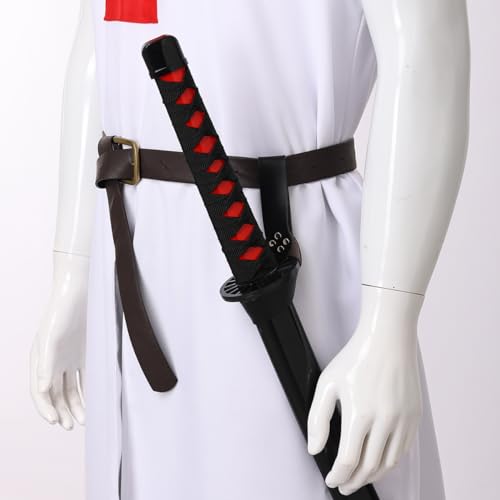 BLESSUME Medieval Knight Belt with Sword Frog Holster Rapier Scabbard Holder 1pc - color: Black 8
