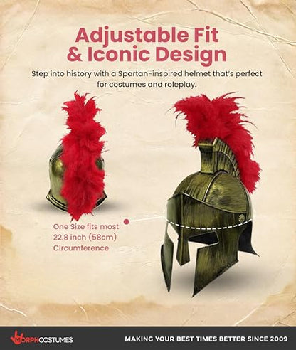 Nicky Bigs Novelties Morph Medieval Knight Greek Spartan Roman Helmet Costume Gold Gladiator Warrior Folding Face Mask - color: Gold