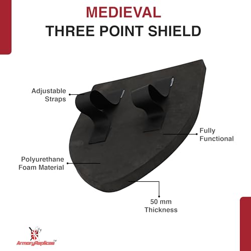 Armory Replicas™ - Throes of Battle Customizable Foam Medieval Shield - Superior LARP Costume Gear - style: Black Battle Fury