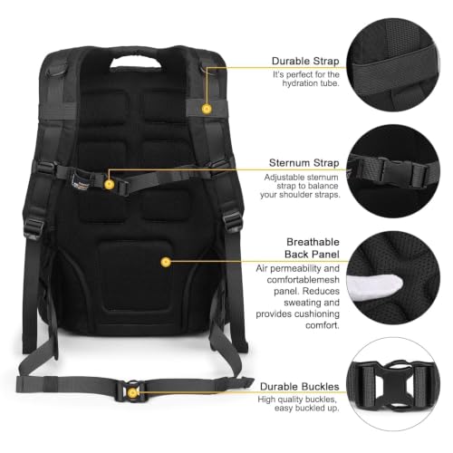 Mardingtop 40L Tactical Backpack for Men, Large Molle Military Rucksack Assault Pack for Hiking Travel Camping - color: Black