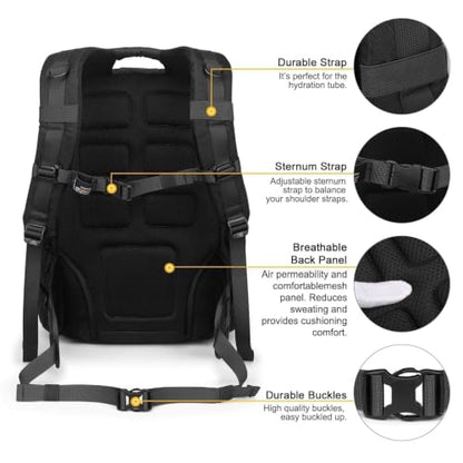 Mardingtop 40L Tactical Backpack for Men, Large Molle Military Rucksack Assault Pack for Hiking Travel Camping - color: Black