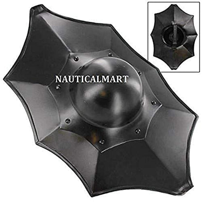 NauticalMart Grand Master Blackened Medieval European Fencing Buckler Steel Shield