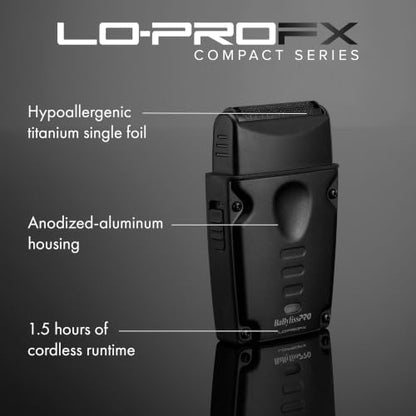 BaBylissPRO High-Performance Compact LO-PROFX Shavers for Men - color: Black, style: Shaver and Base