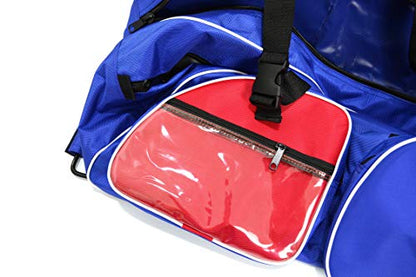LEONARK Fencing Draw-bar Wheel Bag for Epee Saber and Foil - Hema Sword Bag Trolley Case for Fencing Suit and Mask - color: Oster Blue