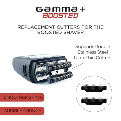 GAMMA+ Replacement Set of 2 Stainless Steel Crunchy Cutters Compatible with Gamma+ Boosted Shaver