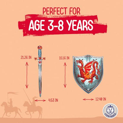 Liontouch - Amber Dragon Knight Foam Sword & Shield Set for Kids - Age 3-8