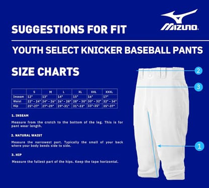 Mizuno Youth Premier Short Baseball Pant - color: White, size: Large