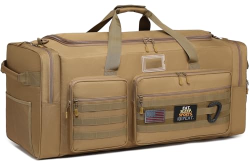 130L Extra Large Duffle Bag for Men, Heavy Duty Large Duffle Bag for Travel - color: Brown, size: 130L
