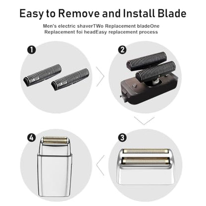 Shaver Replacement Foil and Cutters compatible with BaBylissPRO Barberology Double FXFS2 (3PC Silver) - color: 3PC Silver