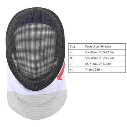 Fencing Mask, Fencing Protective Helmet with Padded Bib for Beginners Practice and Competition (M)