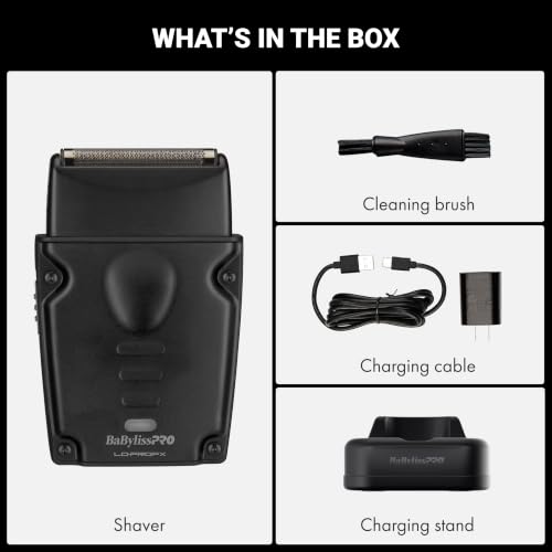 BaBylissPRO High-Performance Compact LO-PROFX Shavers for Men - color: Black, style: Shaver and Base