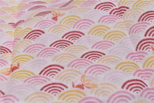 Japanese Gauze Tenugui Towel – 100% Cotton Made in Japan – Quick Dry, Soft & Lightweight Kitchen Tea Towel, Face & Hand Towel for Travel, Gym and Daily Use (1, Seigaiha Goldfish Pattern Pink, Medium) - color: Seigaiha Goldfish Pattern Pink