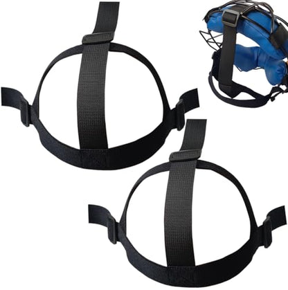 2PCS Elastic Catcher Mask Harness Replacement, Adjustable Strap for Baseball & Softball Umpire & Catcher Masks (Black)
