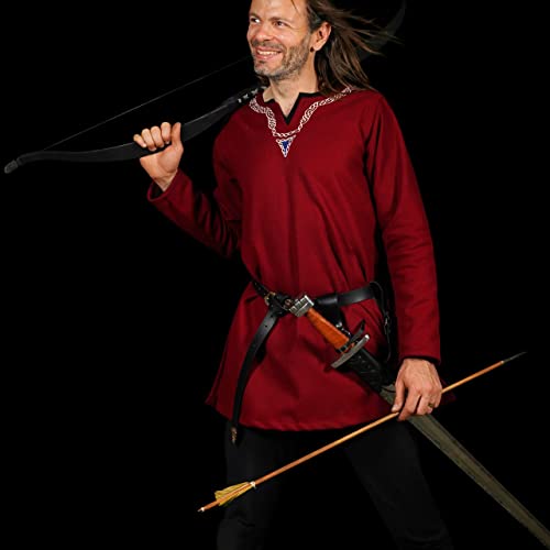 Mythrojan Medieval Sword Frog Adventurer with Leather Holder for Universal Rapier, Broadsword, Cutlass - style: Large Right Handed - Black (10" X 10")