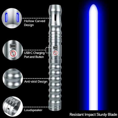 APP Dueling Lightsaber, Smooth Swing, RGB Motion Control Metal Hilt Saber - color: Gray