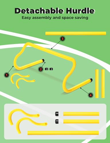 GHB Agility Hurdles 8" Speed Agility Training Hurdles - size: 10 Pack-Yellow