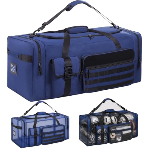Football Gear Bag for Helmet & Pads, 130L Extra Large Duffel Bag, Blue - color: Blue