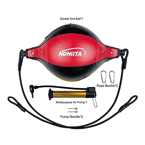 Double End Bag, (Classic Style Upgraded),Improve Reaction Speed, Boxing Equipment, Durable, Double End Punching Bags, Home Gym, Floor to Ceiling, for Boxing (Shipped from the U.S) - color: Black Red