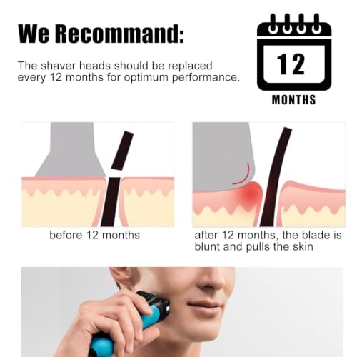 2Pack 52S Replacement Head Compatible with Braun Series 5 Electric Shaver - color: silver