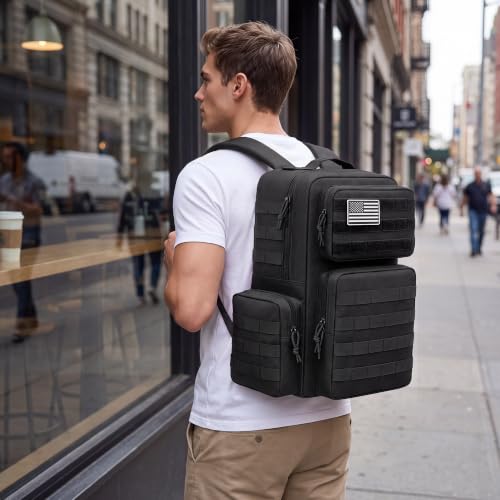 TILYMOL Military Tactical Backpack for Men & Women, 30L Assault Pack - color: Black, size: 30L