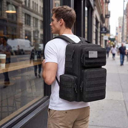 TILYMOL Military Tactical Backpack for Men & Women, 30L Assault Pack - color: Black, size: 30L