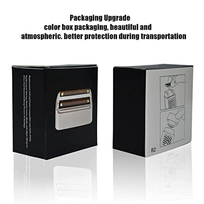 Shaver Replacement Foil and Cutters compatible with BaBylissPRO Barberology Double FXFS2 (2PC Silver) - color: 2PC Silver