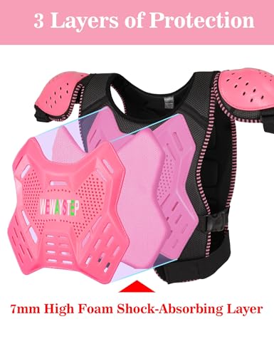 Kids Dirt Bike Gear- Motorcycle Protective Gear Chest Protector Youth Motocross Gear Body Armor Vest Knee Guards and Elbow Full Body Protection Suit - color: Black