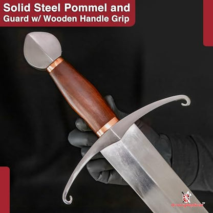 Armory Replicas™ Medieval Hand Forged Knight Sword EN45 Carbon Steel Full Tang with Scabbard - style: Hand Forged Double Edge Sword