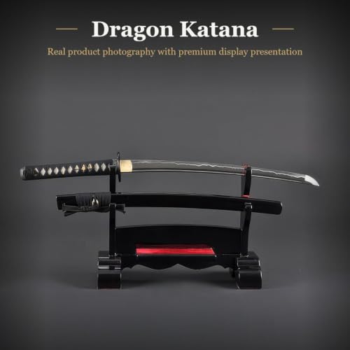 1045 Katana, Hand Forged Full Tang Japanese Sword | Classic Tsuba Series - color: Dragon660