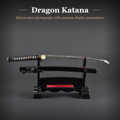 1045 Katana, Hand Forged Full Tang Japanese Sword | Classic Tsuba Series - color: Dragon660