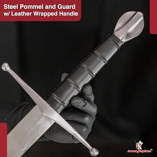 Armory Replicas™ Medieval Hand Forged Knight Sword EN45 Carbon Steel Full Tang with Scabbard - style: Medieval Hand Forged Sword