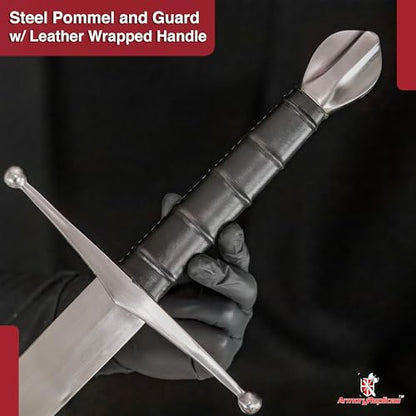 Armory Replicas™ Medieval Hand Forged Knight Sword EN45 Carbon Steel Full Tang with Scabbard - style: Medieval Hand Forged Sword
