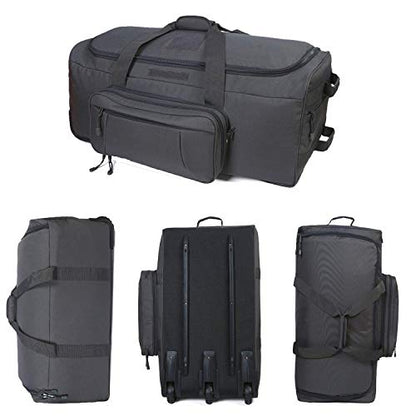 Military Wheeled Deployment Bag Large Tactical Heavy Duty Duffel Bag 124L - color: Grey