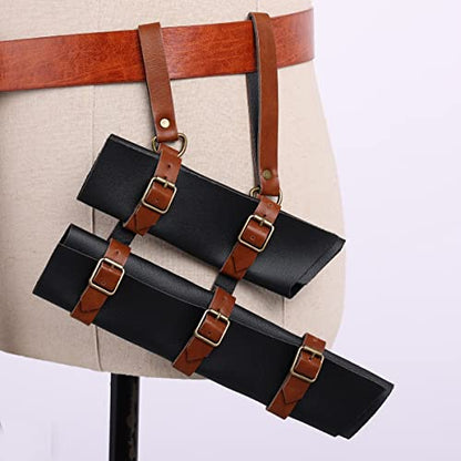BLESSUME Medieval Knight Belt with Sword Frog Holster Rapier Scabbard Holder 1pc - color: Black and Brown 6