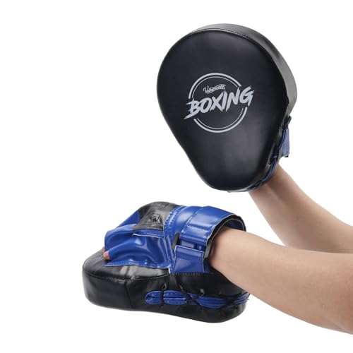 Valleycomfy Boxing Pads Curved Focus Punching Mitts for Men Women - color: Blue